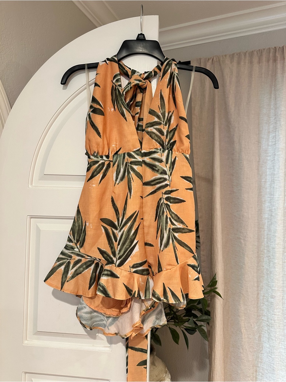 Orange Palm Romper
